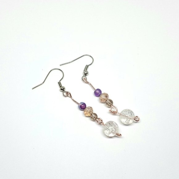 CrystallizingDreams Jewelry - Angelic Crystal Cloud Faerie Fluorite Earrings